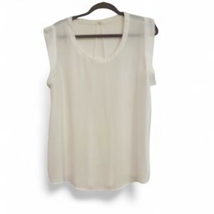 PLEIONE WHITE SLEEVELESS LIGHTWEIGHT BLOUSE SIZE XL